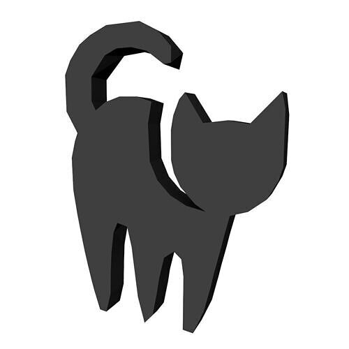 Cat Silhouette 1 3D print model