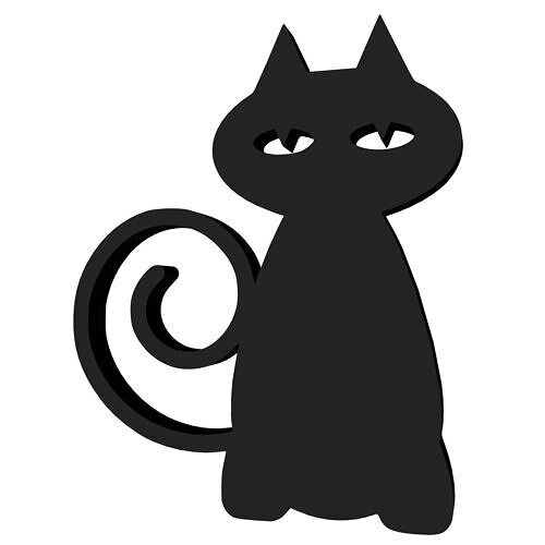 Cat Silhouette 2 3D print model