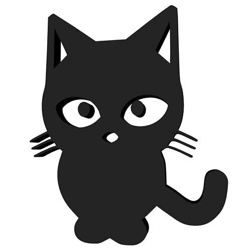 Cat Silhouette 3 3D print model