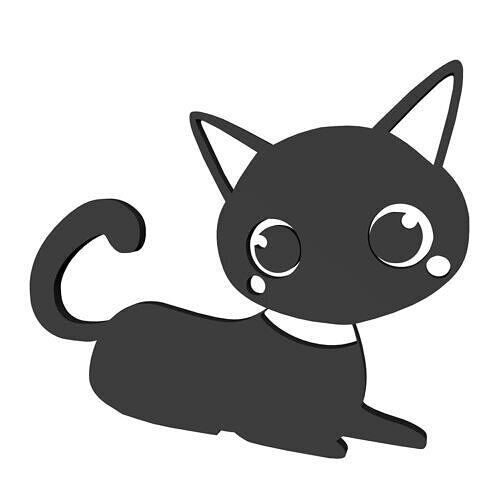 Cat Silhouette 4 3D print model