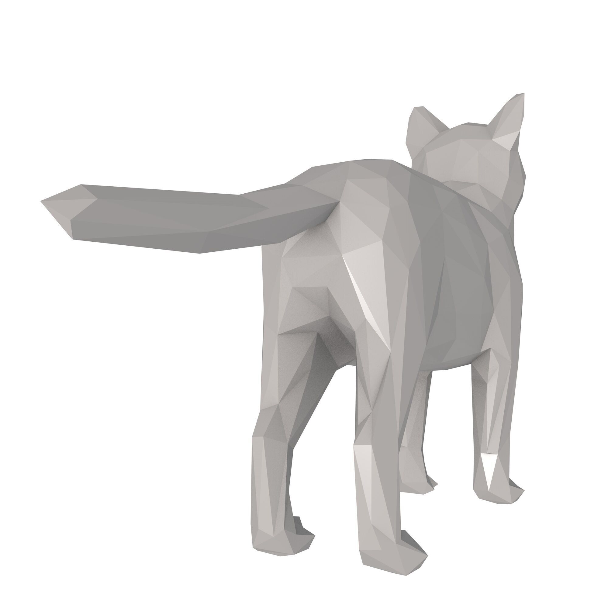 Cat low poly 3D print model_4