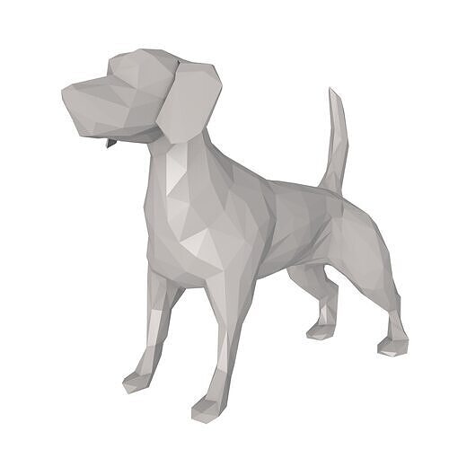 Dog Low Poly 3D print model