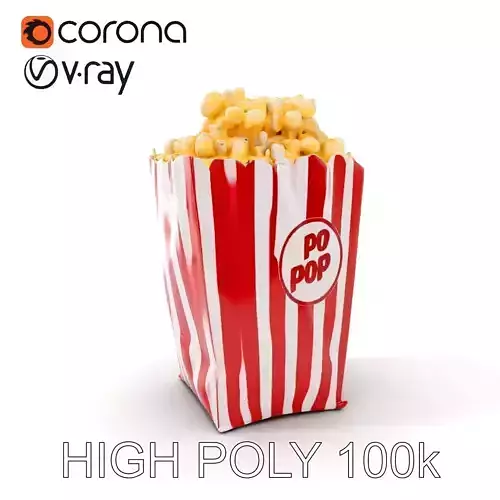 Cinema Popcorn Box Model Pack Low-poly 3D model