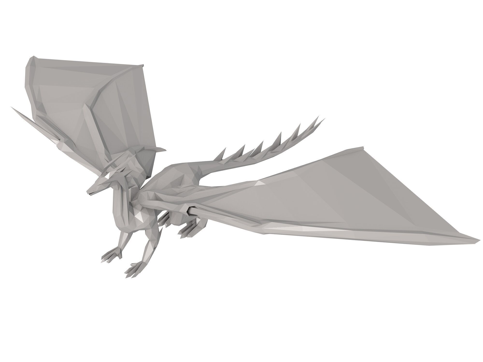 Dragon Low Poly 3D print model_1