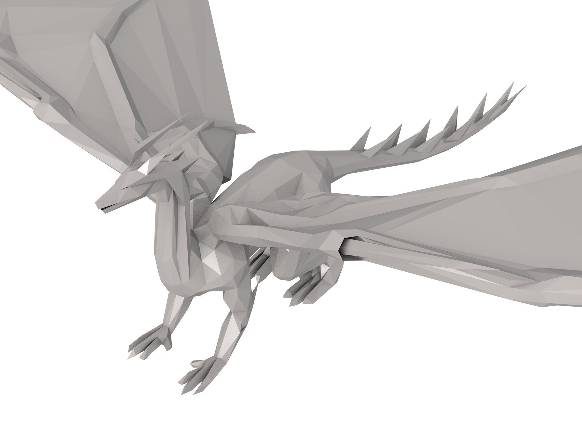 Dragon Low Poly 3D print model_2