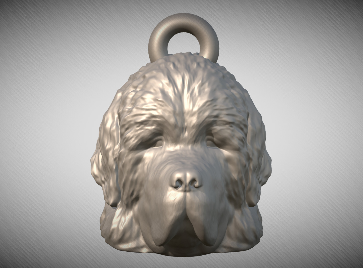 Newfoundland head key ring ready for 3D printing 3D print model_1