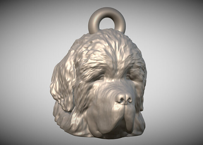 Newfoundland head key ring ready for 3D printing 3D print model