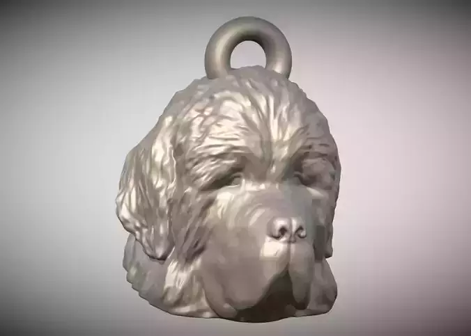 Newfoundland head key ring ready for 3D printing 3D print model