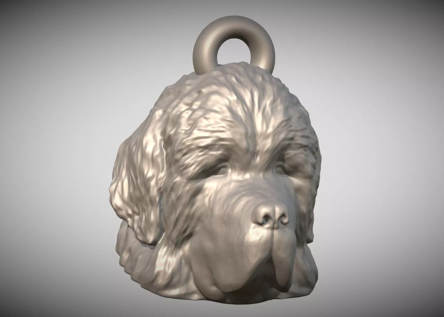Newfoundland head key ring ready for 3D printing 3D print model_0