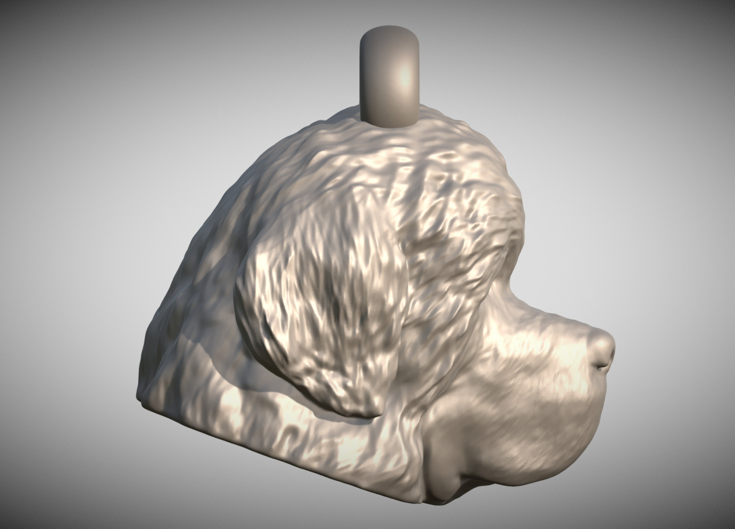 Newfoundland head key ring ready for 3D printing 3D print model_6