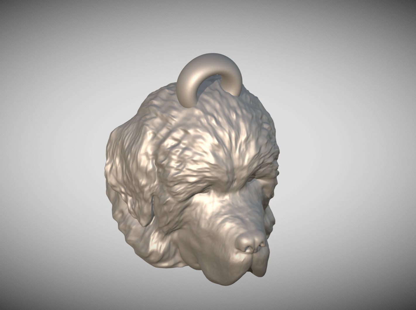 Newfoundland head key ring ready for 3D printing 3D print model_8