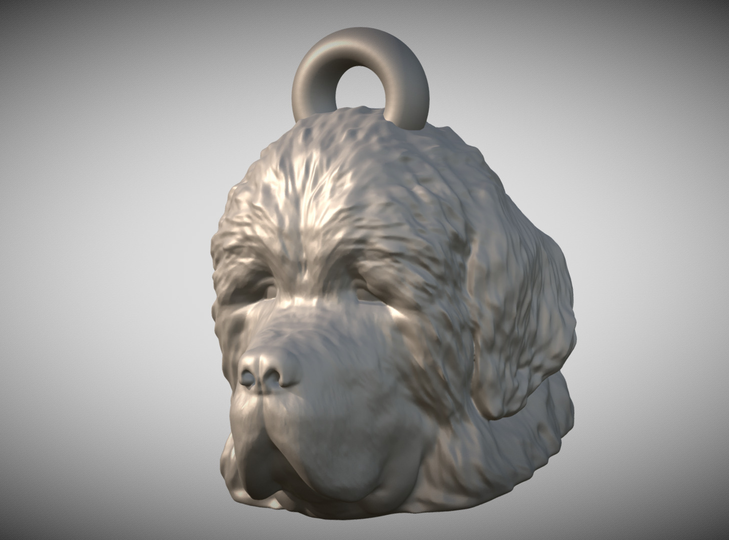 Newfoundland head key ring ready for 3D printing 3D print model_2