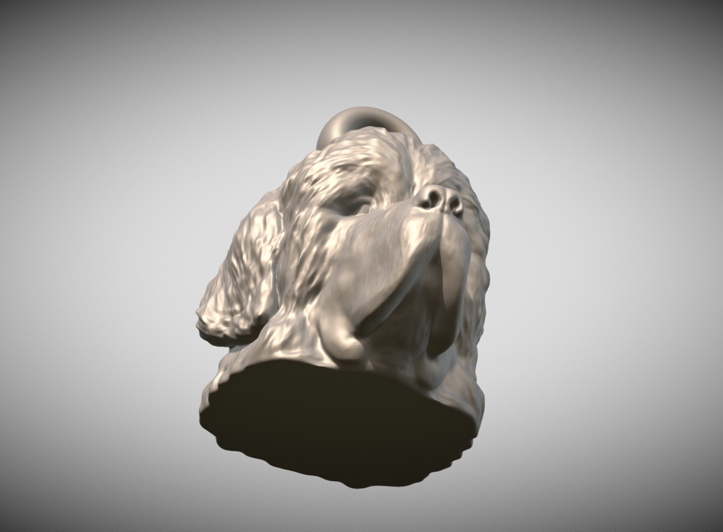 Newfoundland head key ring ready for 3D printing 3D print model_9
