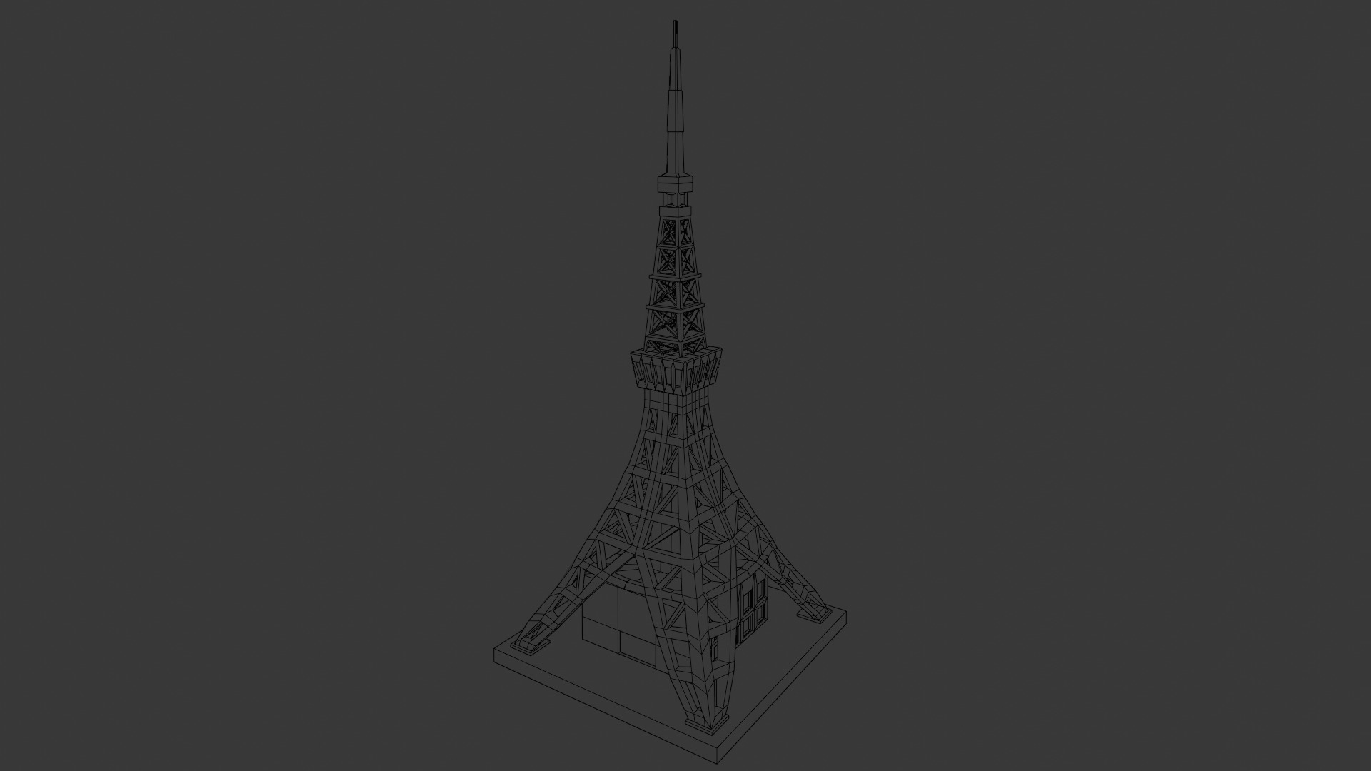  LowPoly Tokyo Tower Low-poly 3D model_5