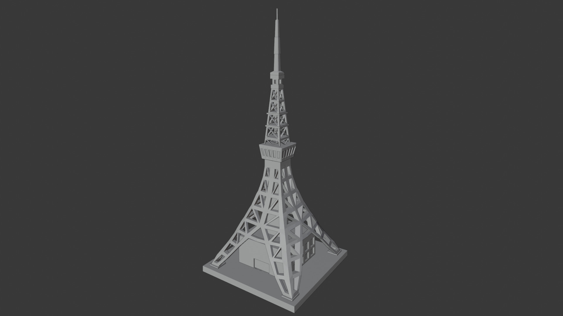  LowPoly Tokyo Tower Low-poly 3D model_4
