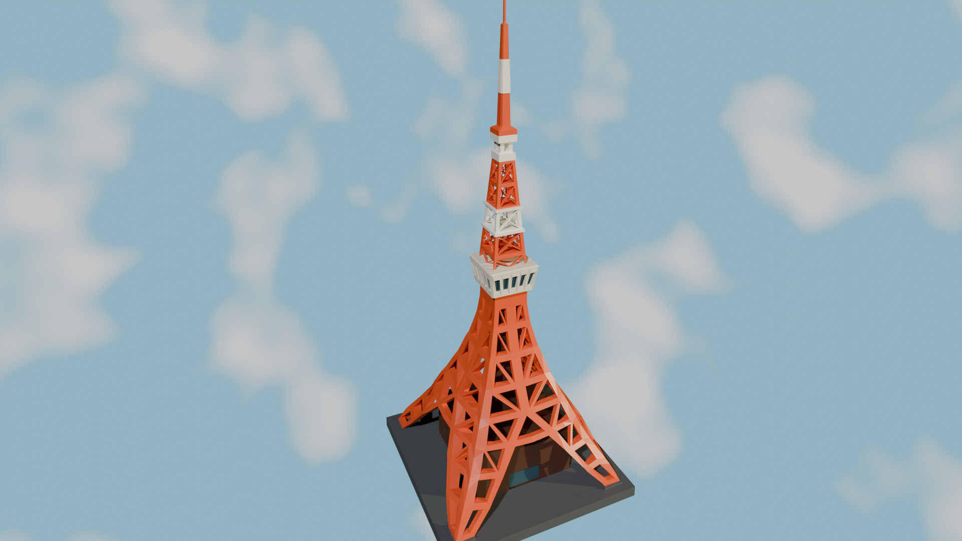  LowPoly Tokyo Tower Low-poly 3D model_3