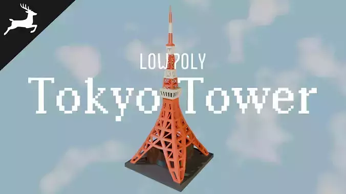  LowPoly Tokyo Tower Low-poly 3D model