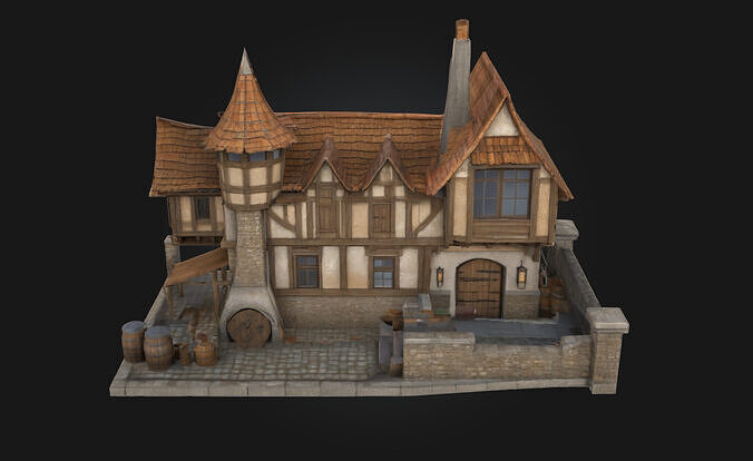 Tudor Cottage  Timeless Charm of English Heritage 3D model 3