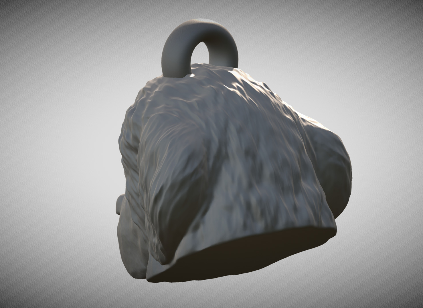 Puppy of Newfoundland head key ring for 3D printing 3D print model_4