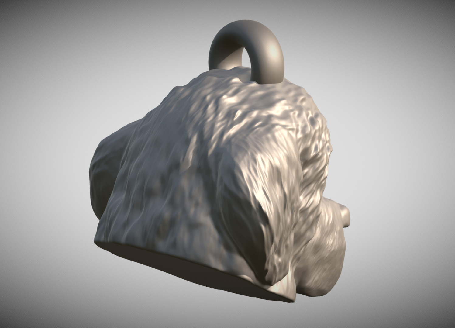 Puppy of Newfoundland head key ring for 3D printing 3D print model_5