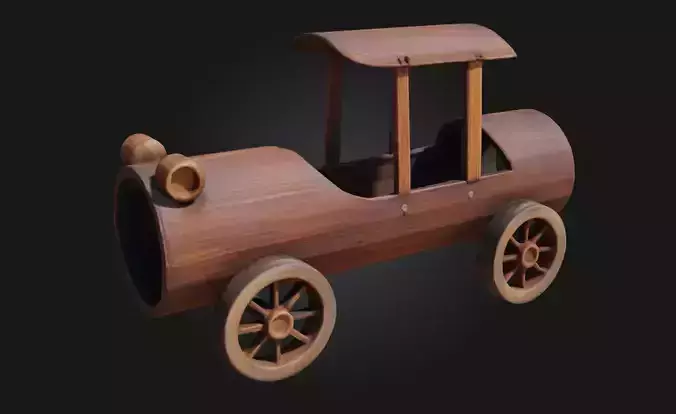 Wooden Toy Car Model  Classic Charm in Miniature
