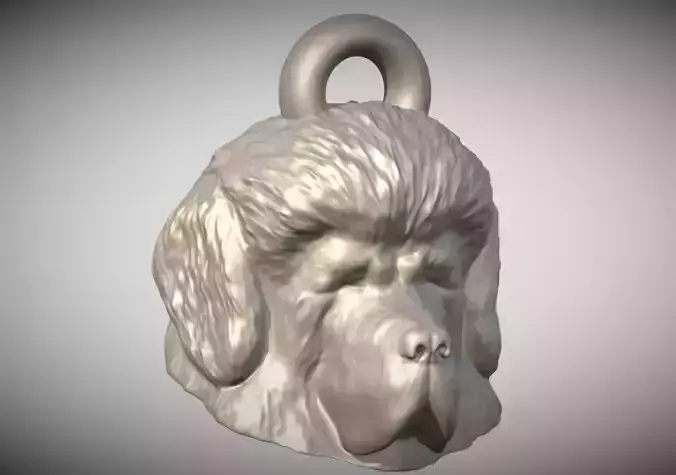 Tibetan Mastiff head key ring ready for 3D printing 3D print model