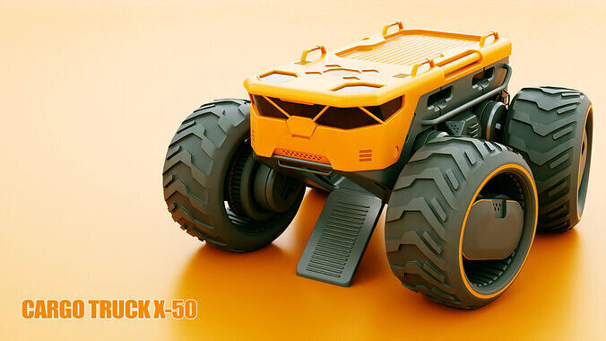 CARGO TRUCK X-50  Rigged 3D model
