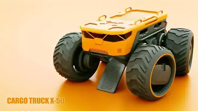 CARGO TRUCK X-50 Rigged 3D model CARGO TRUCK X-50 Rigged 3D model