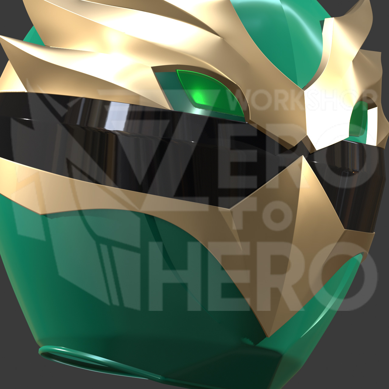 No1 Sentai Gozyuger - Gozyuger Green Helmet 3D print model_5