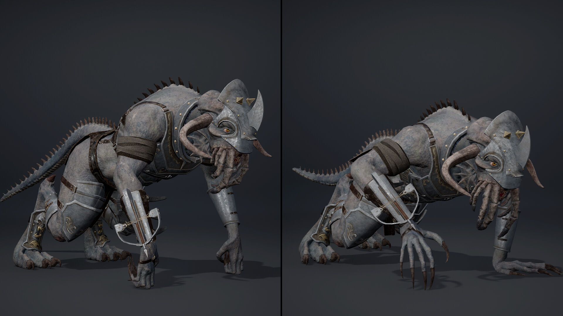 Obsidian Swordman Arm1 Brutal Low-poly 3D model_8