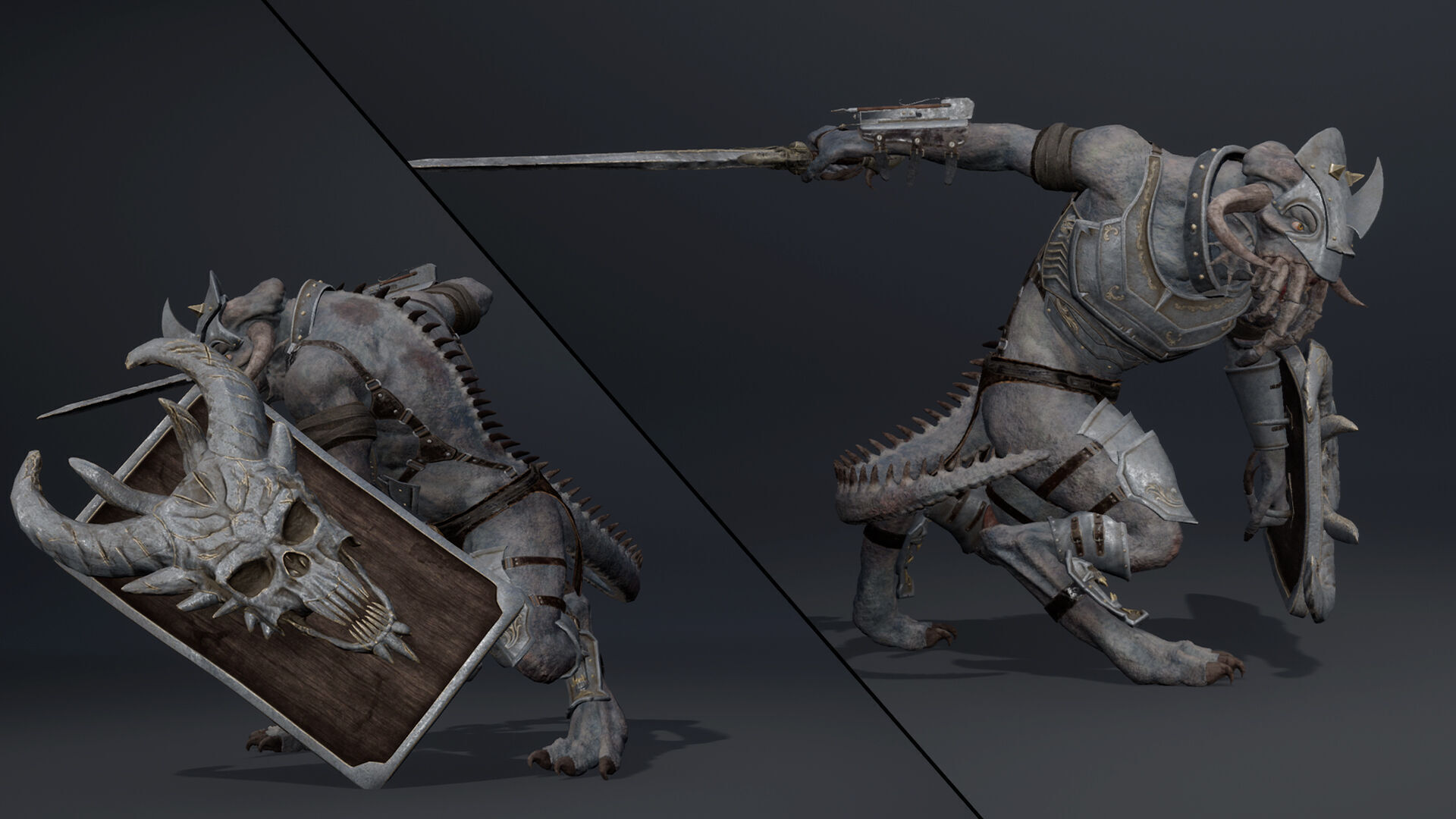 Obsidian Swordman Arm1 Brutal Low-poly 3D model_6