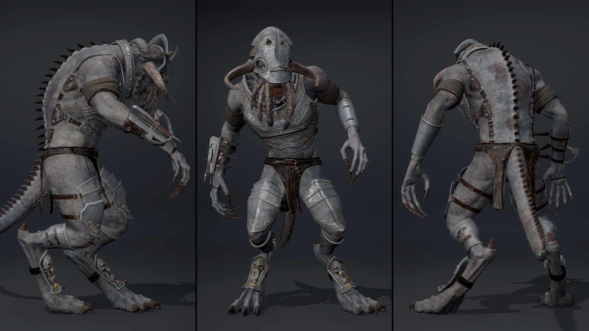 Obsidian Swordman Arm1 Brutal Low-poly 3D model_9