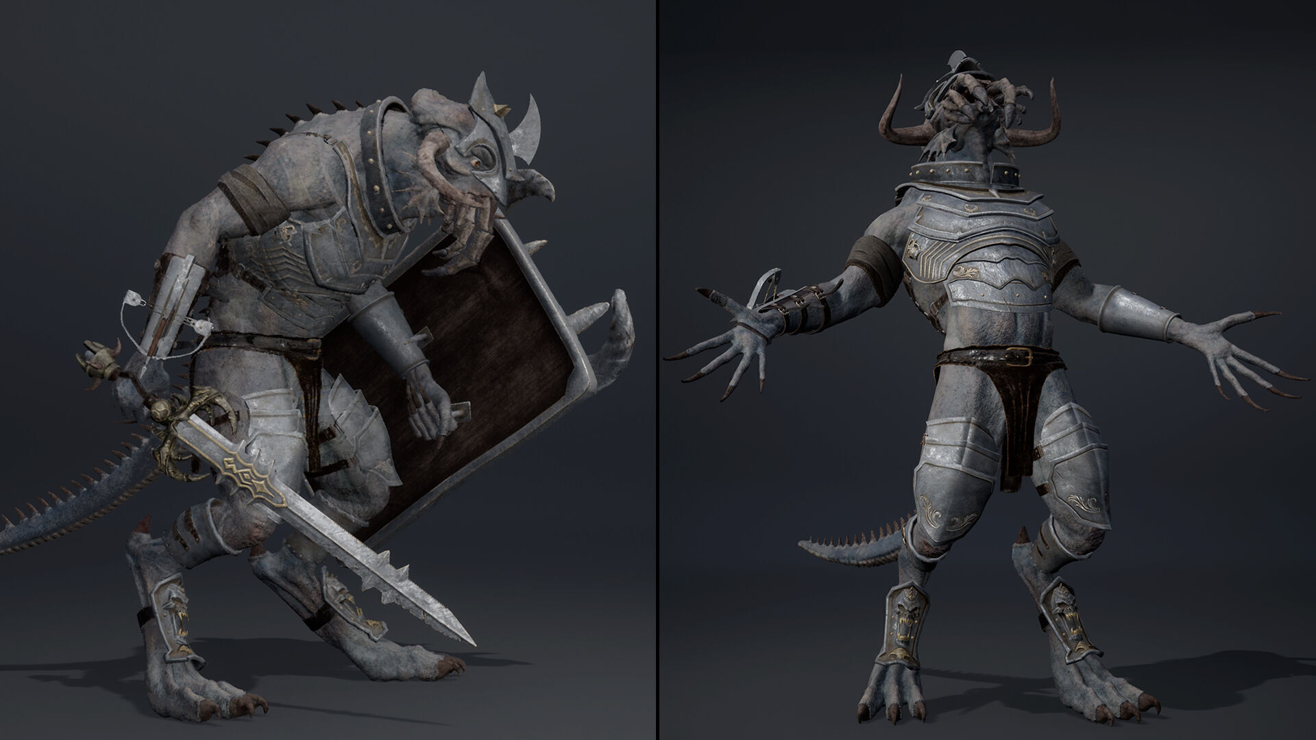 Obsidian Swordman Arm1 Brutal Low-poly 3D model_12