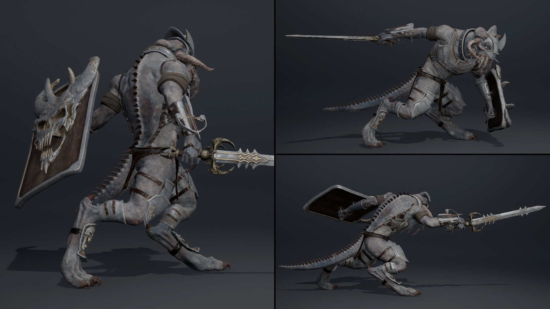 Obsidian Swordman Arm1 Brutal Low-poly 3D model_7