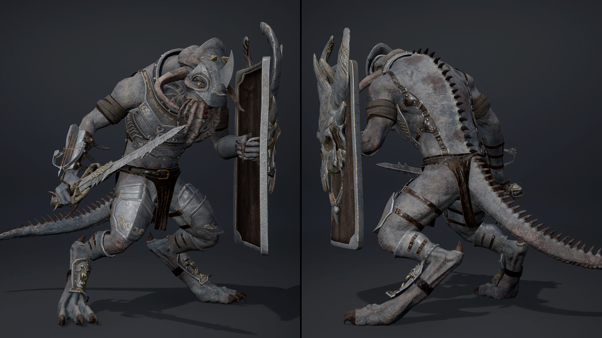 Obsidian Swordman Arm1 Brutal Low-poly 3D model_5