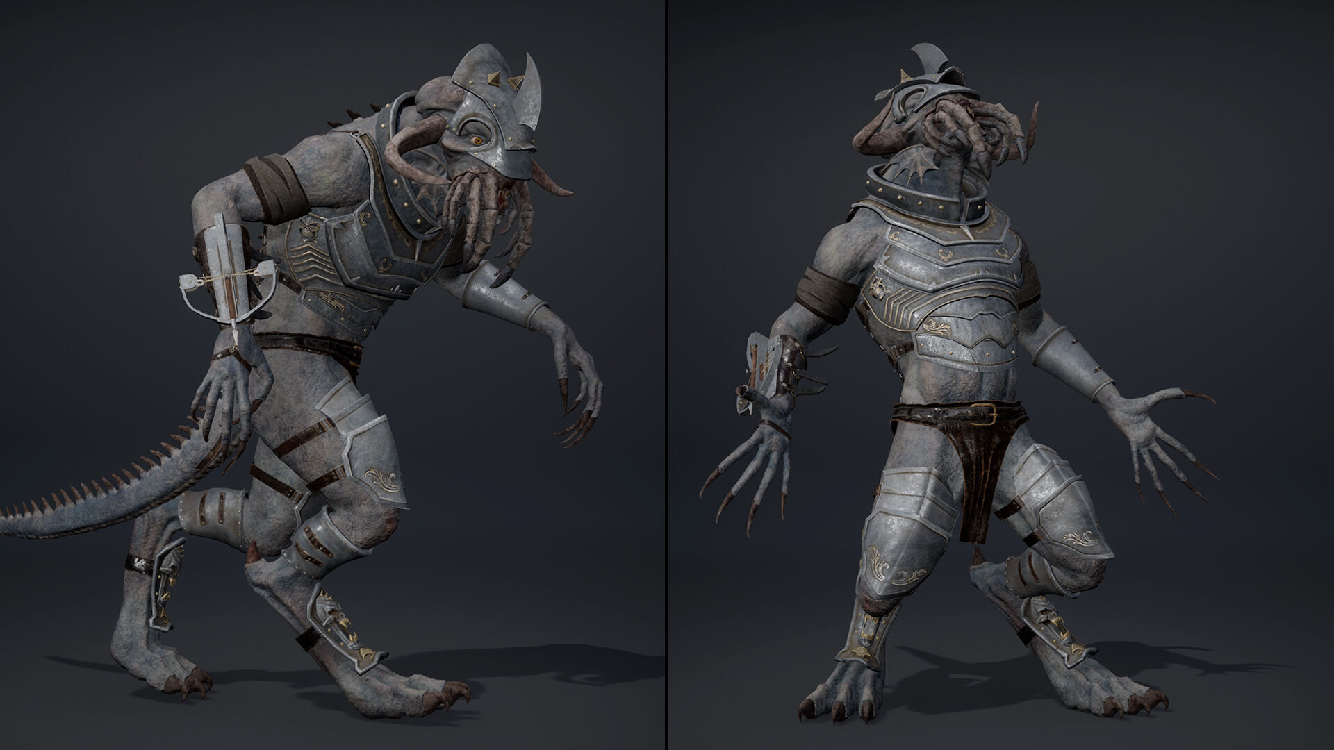 Obsidian Swordman Arm1 Brutal Low-poly 3D model_10