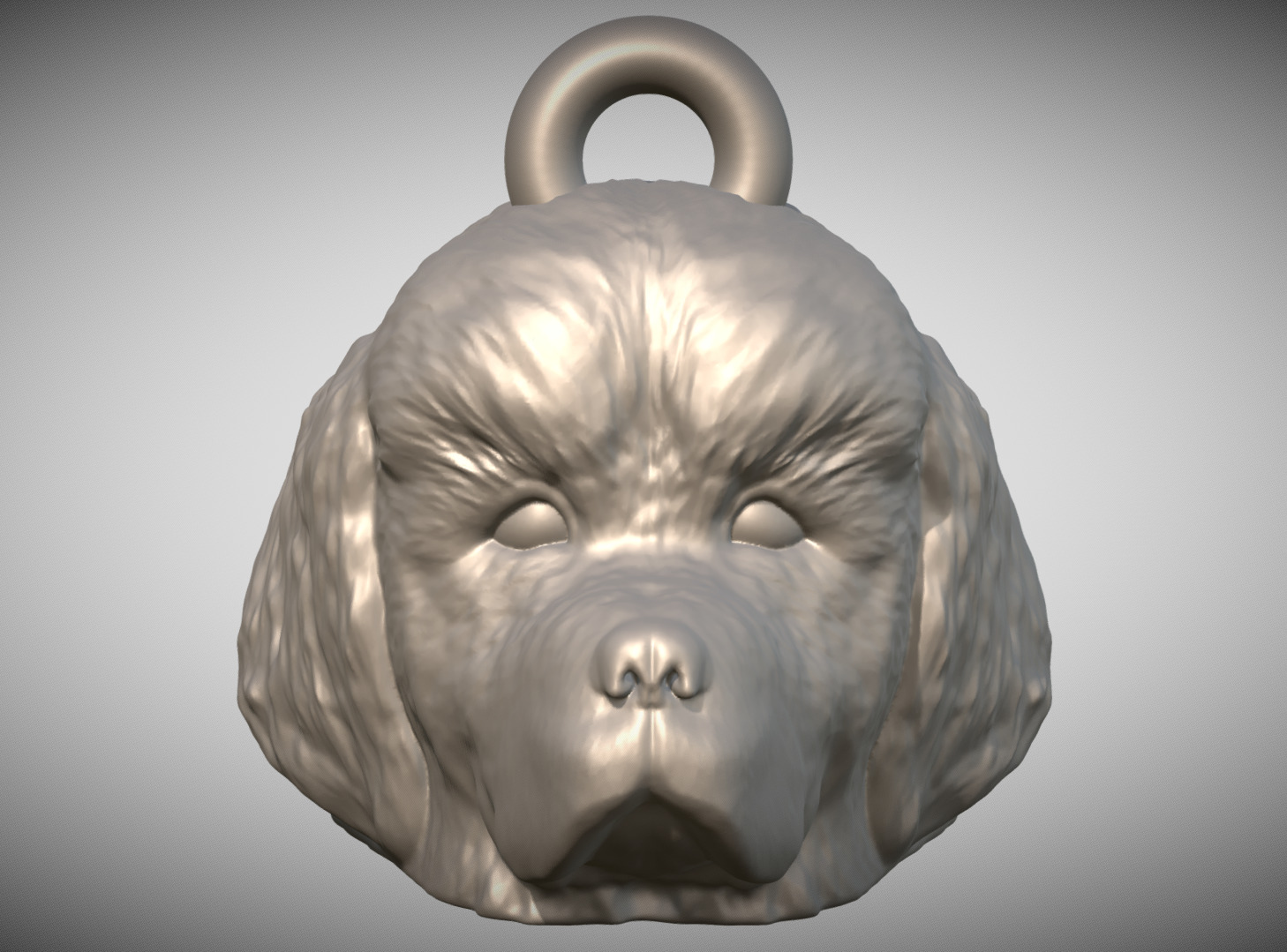 Puppy of Tibetan Mastiff head key ring for 3D printing 3D print model_1