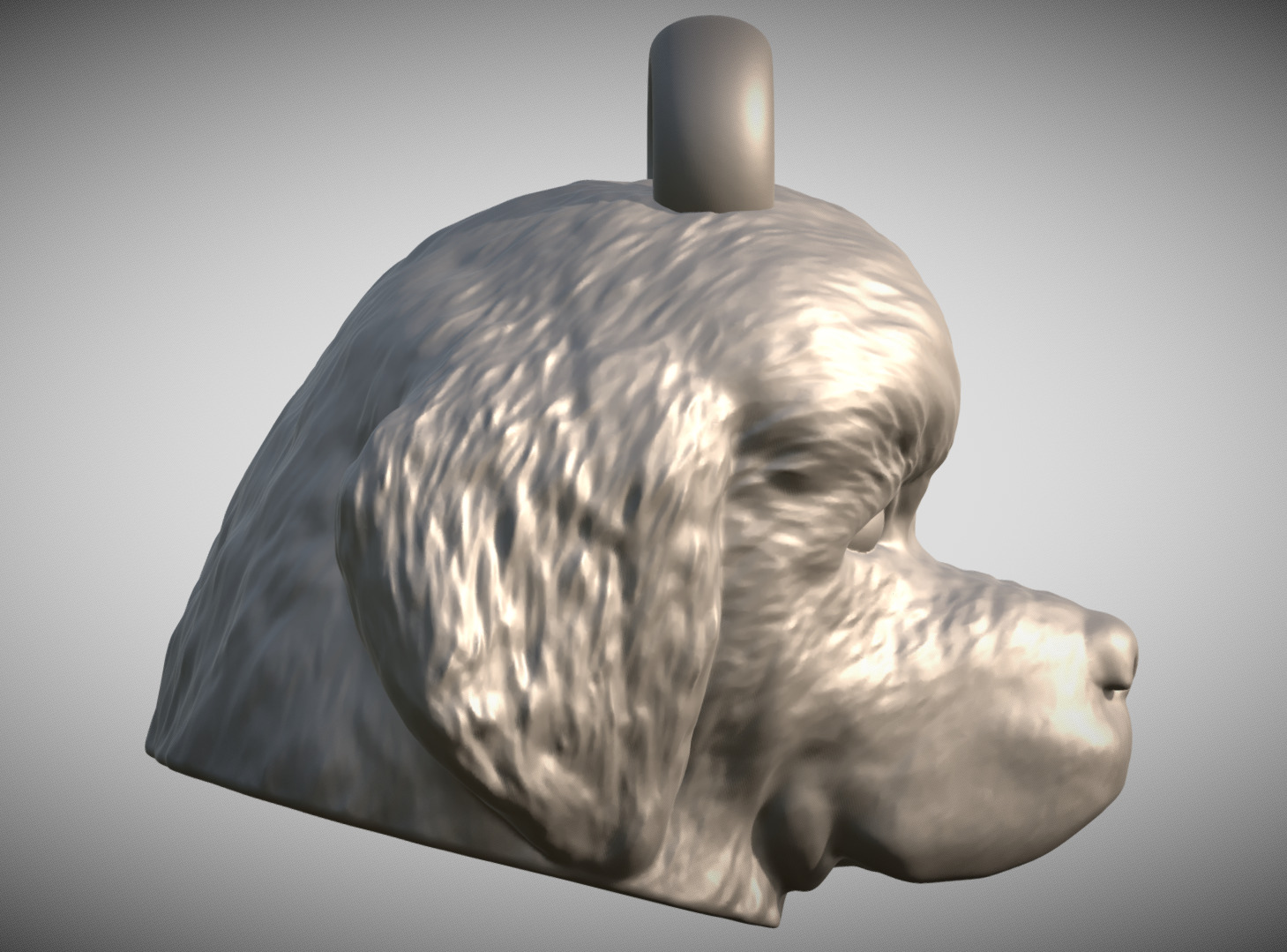 Puppy of Tibetan Mastiff head key ring for 3D printing 3D print model_7