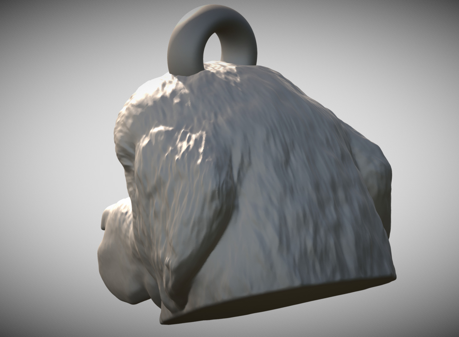 Puppy of Tibetan Mastiff head key ring for 3D printing 3D print model_5