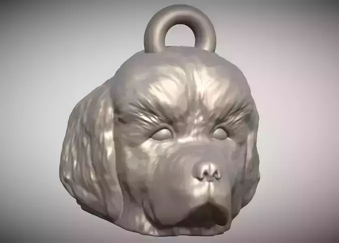 Puppy of Tibetan Mastiff head key ring for 3D printing 3D print model