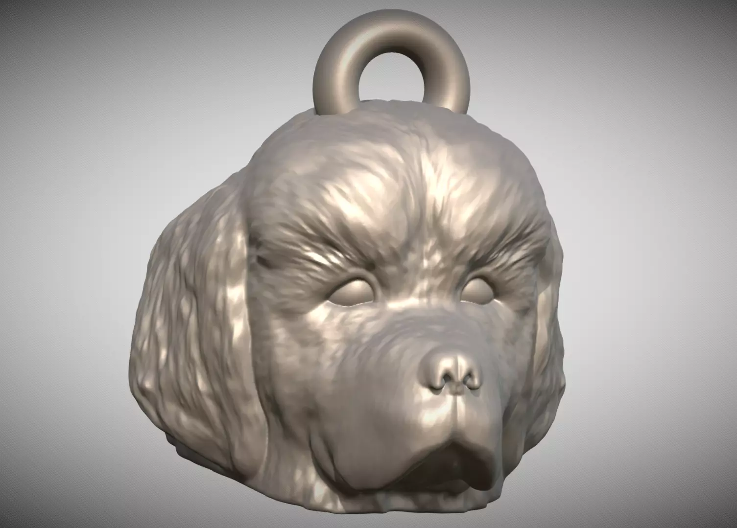 Puppy of Tibetan Mastiff head key ring for 3D printing 3D print model_0