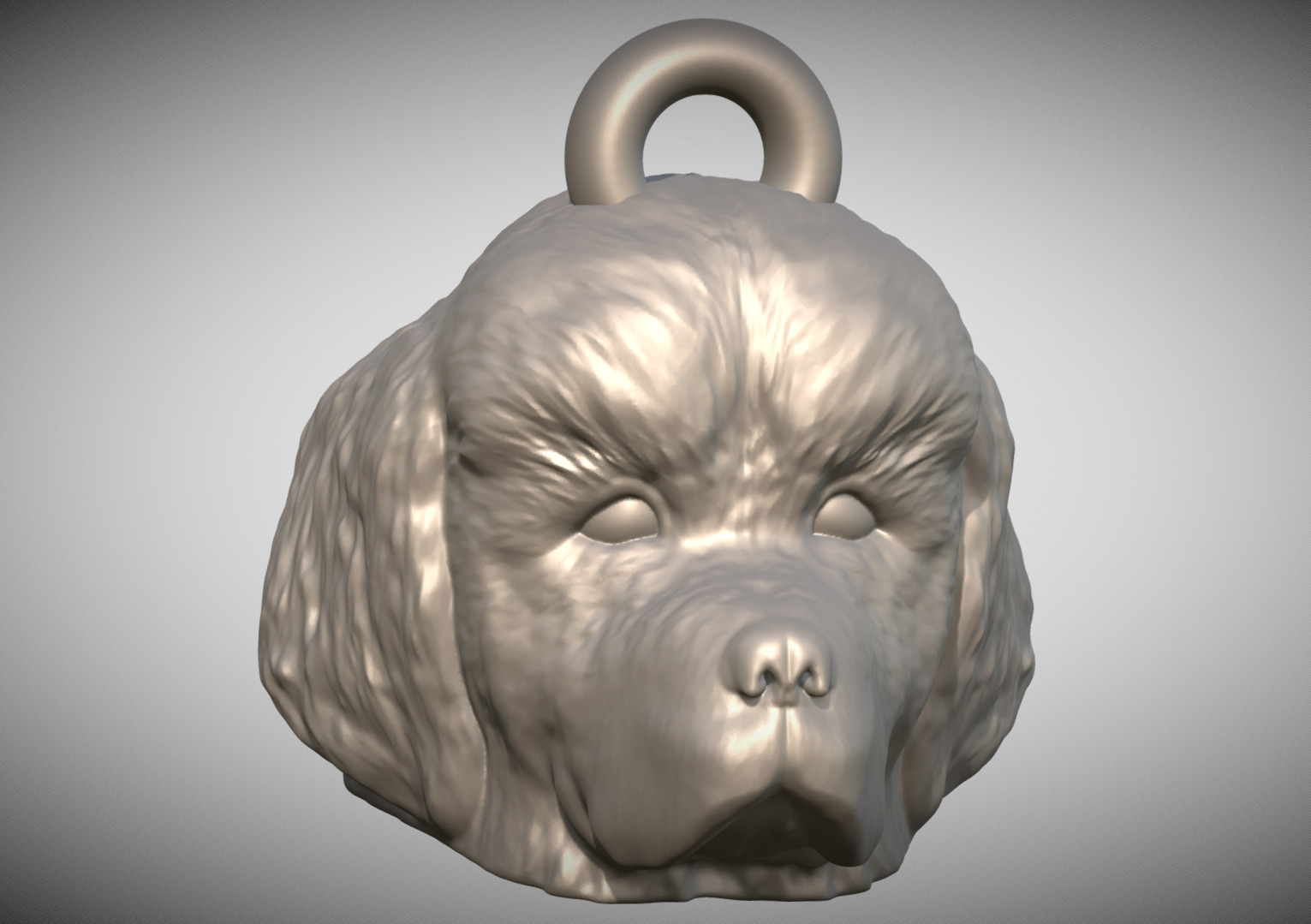 Puppy of Tibetan Mastiff head key ring for 3D printing 3D print model_9
