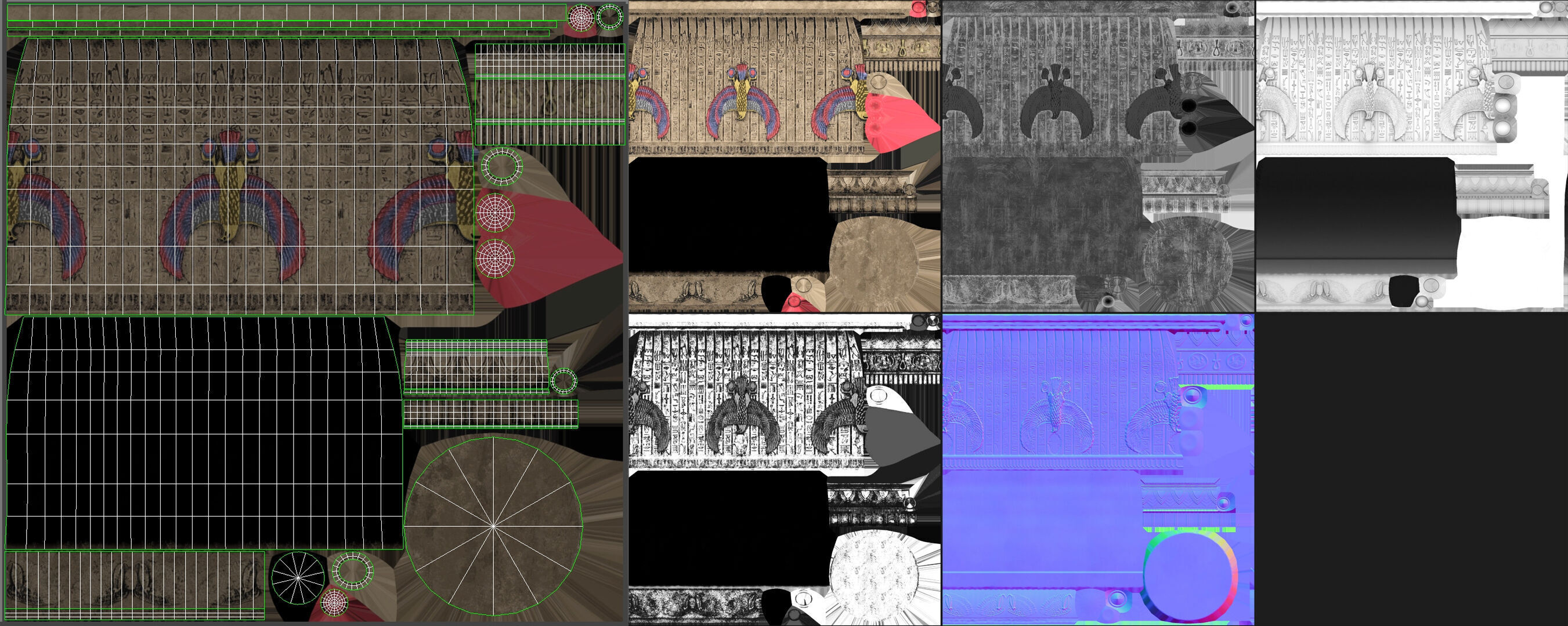 Egyptian Winged Horus Falcon Chalice PBR Low-poly 3D model_15