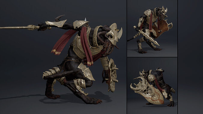 Obsidian Swordman Arm1 Low-poly 3D model