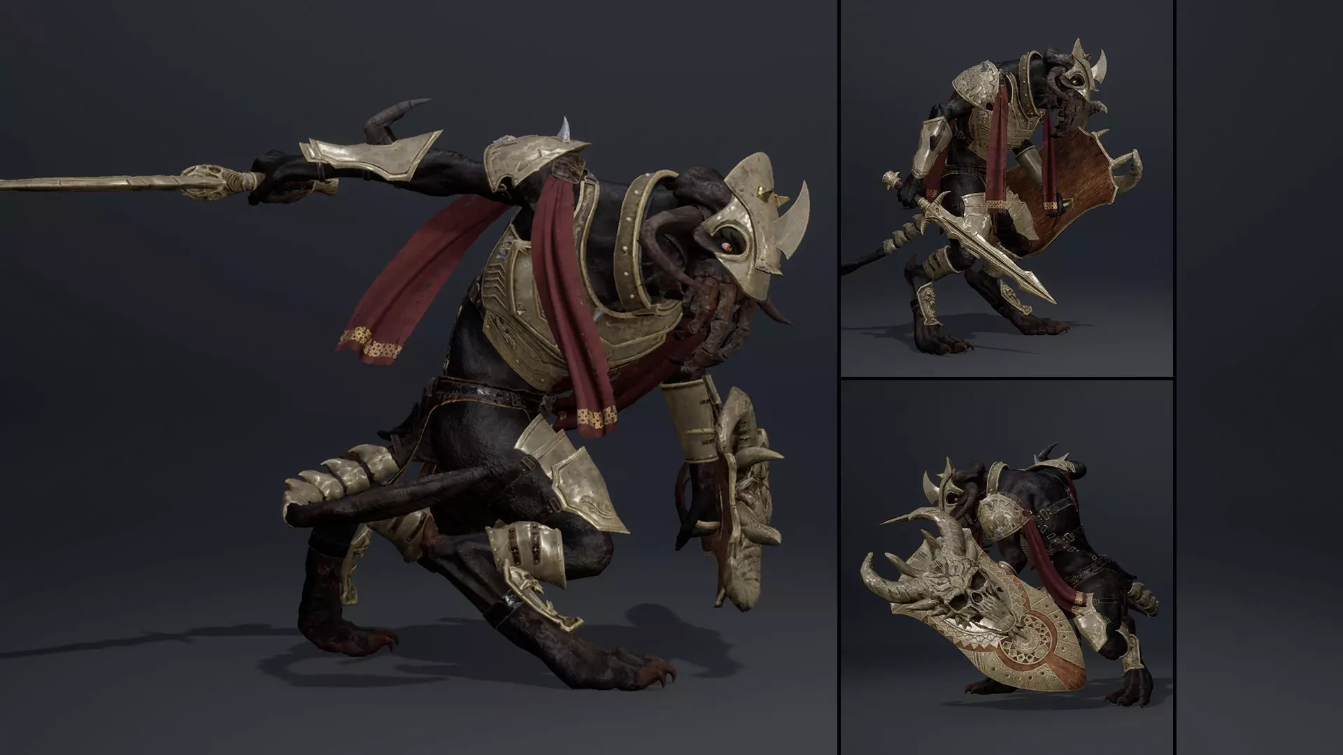 Obsidian Swordman Arm1 Low-poly 3D model_0