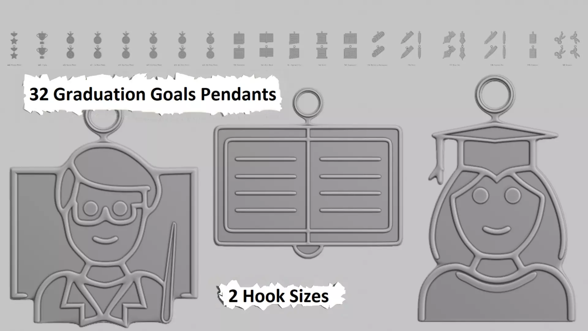 Graduation Goals Pendant STL Collection 3D print model