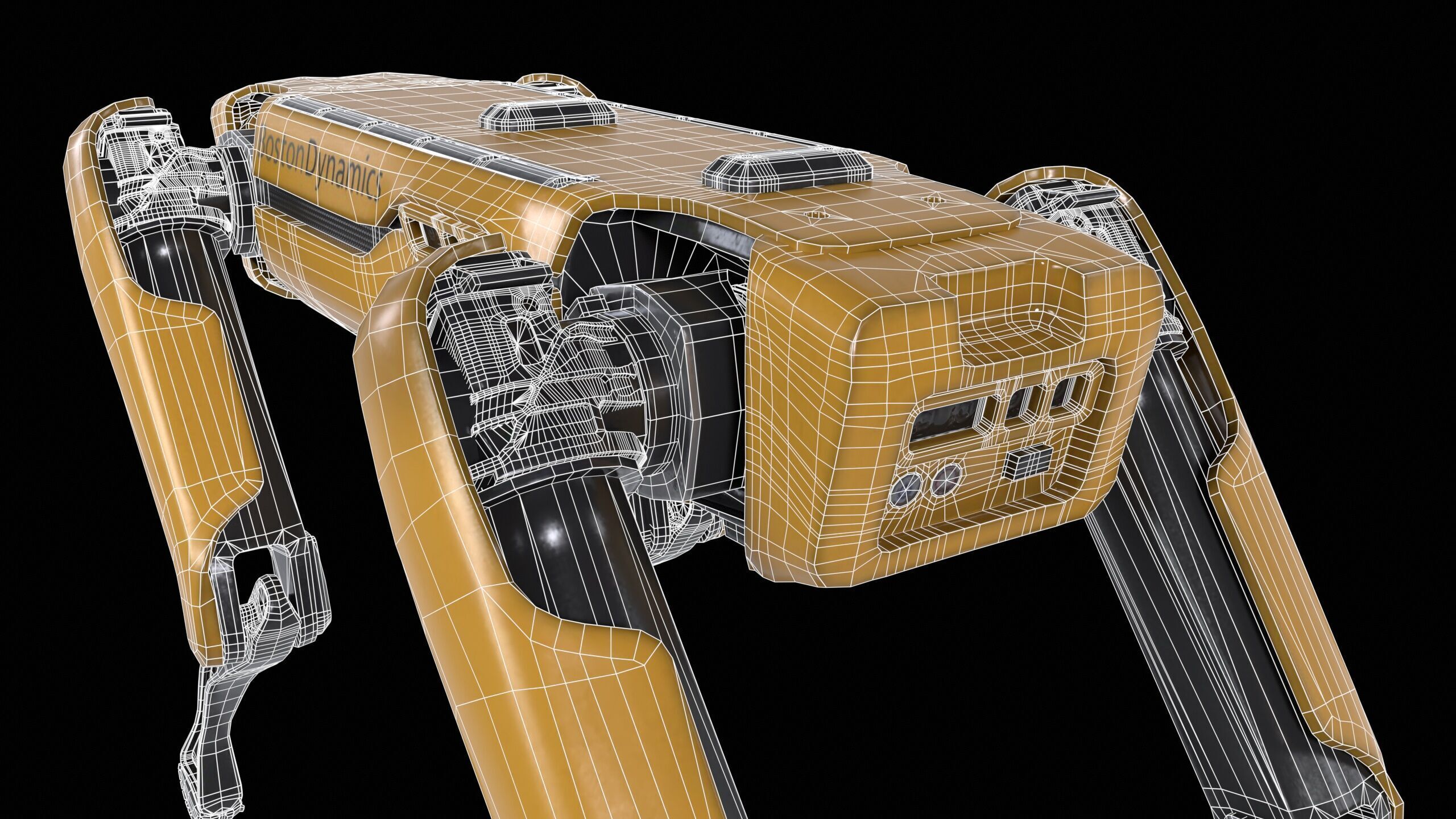 Spot Mini Robot PBR Low-poly 3D model_13