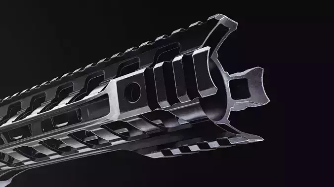 AR15 - M4A1 - Night Rail 5x56 Handguard LowPoly