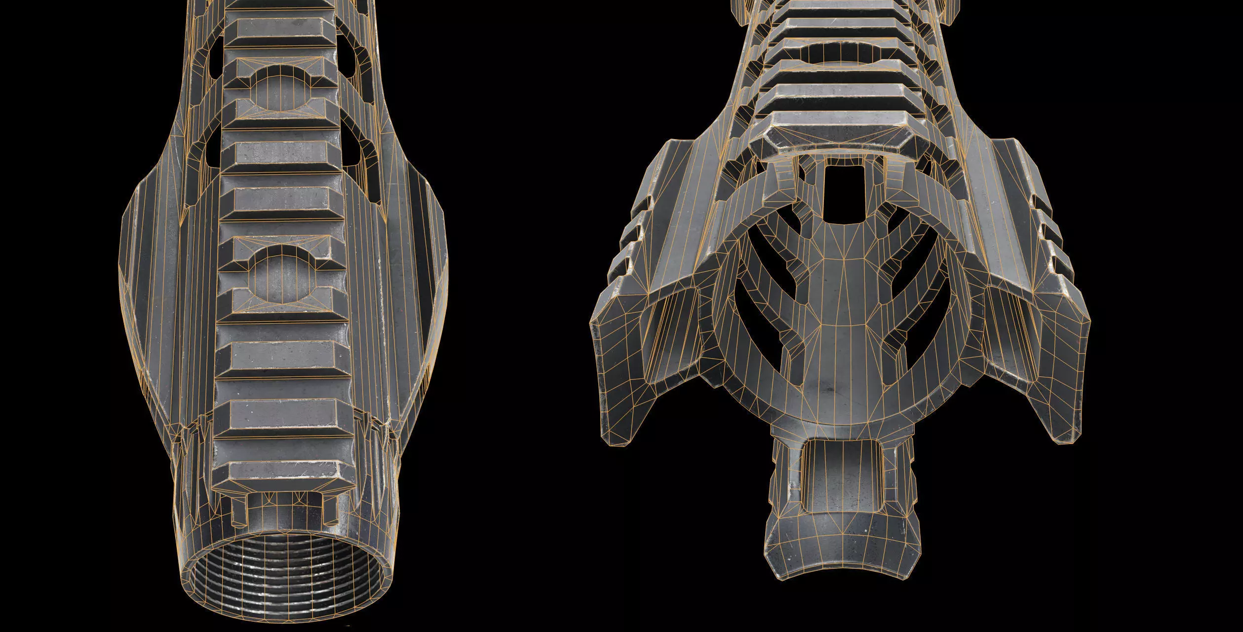 AR15 - M4A1 - Night Rail 5x56 Handguard LowPoly Low-poly 3D model_10