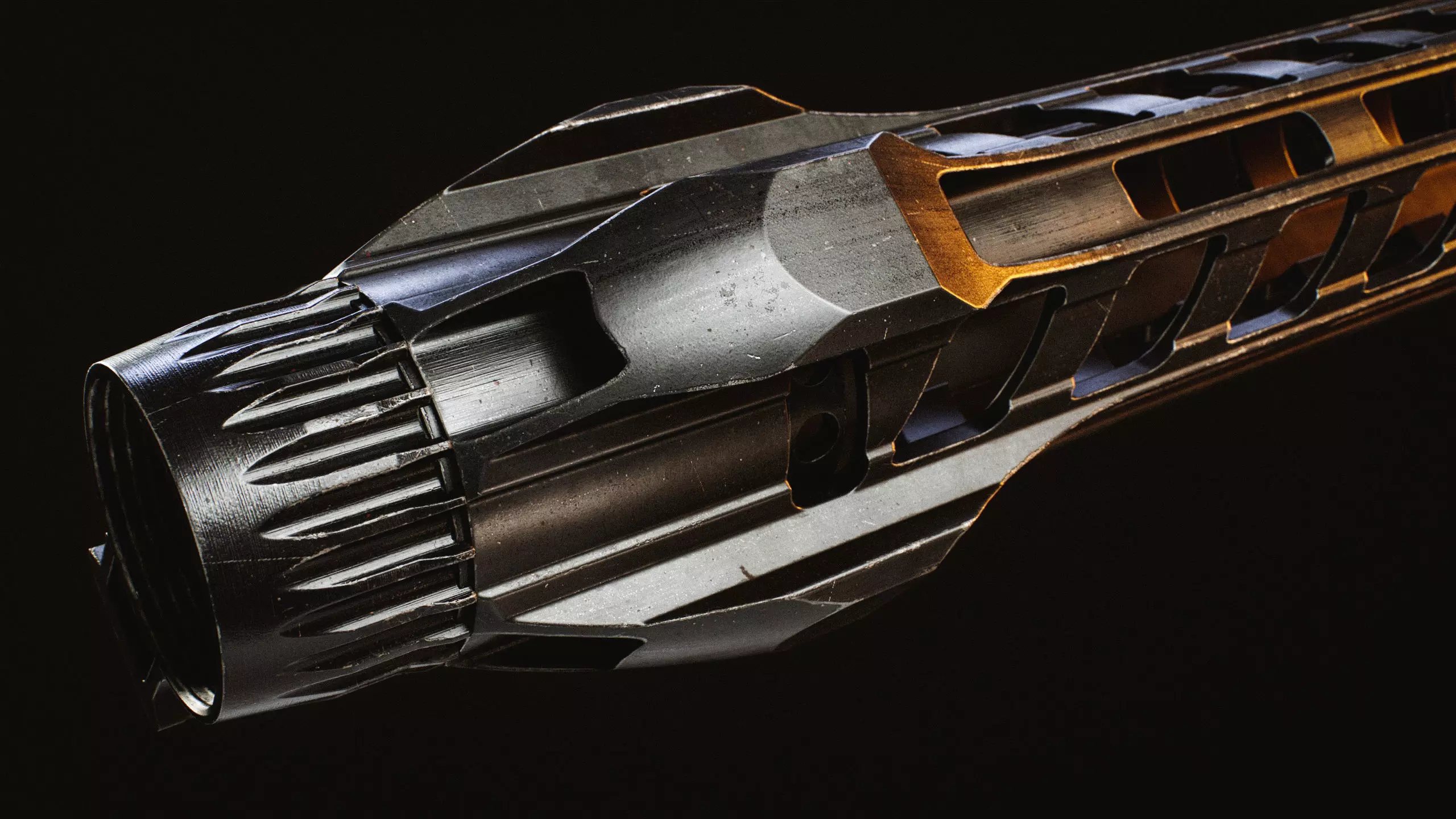 AR15 - M4A1 - Night Rail 5x56 Handguard LowPoly Low-poly 3D model_6